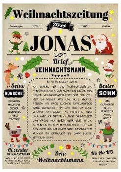 Brief Vom Weihnachtsmann Vorlage Post Zum Ausdrucken Personalisierbar Meilensteintafel Weihnachtszeitung Kinder 1