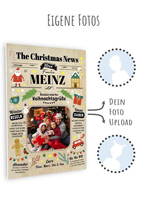 Meilensteintafel Weihnachtszeitung Personalisiert Geschenk Weihnachtskarte Selbst Gestalten Foto Gruß Brief Freunde Familie Kollegen (11)