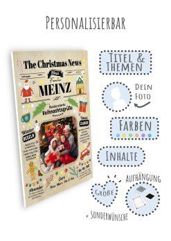 Meilensteintafel Weihnachtszeitung Personalisiert Geschenk Weihnachtskarte Selbst Gestalten Foto Gruß Brief Freunde Familie Kollegen (9)