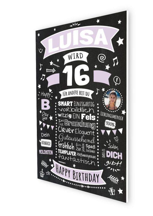 Meilensteintafel Chalkboard Geschenk 16. Geburtstag Personalisiert Geburtstagsposter Teenager Mädchen Junge Retro Classic06