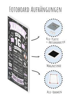 Meilensteintafel Chalkboard Geschenk 16. Geburtstag Personalisiert Geburtstagsposter Teenager Mädchen Junge Retro Classic09