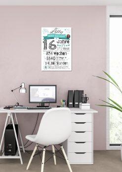 Meilensteintafel Chalkboard Geschenk 16. Geburtstag Personalisiert Junge Mädchen Geburtstagstafel Zahlenspaß (1)