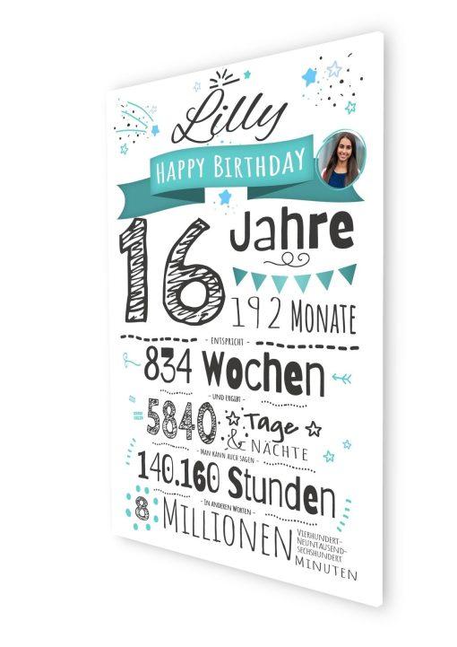 Meilensteintafel Chalkboard Geschenk 16. Geburtstag Personalisiert Junge Mädchen Geburtstagstafel Zahlenspaß (4)