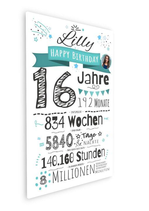 Meilensteintafel Chalkboard Geschenk 16. Geburtstag Personalisiert Junge Mädchen Geburtstagstafel Zahlenspaß (5)