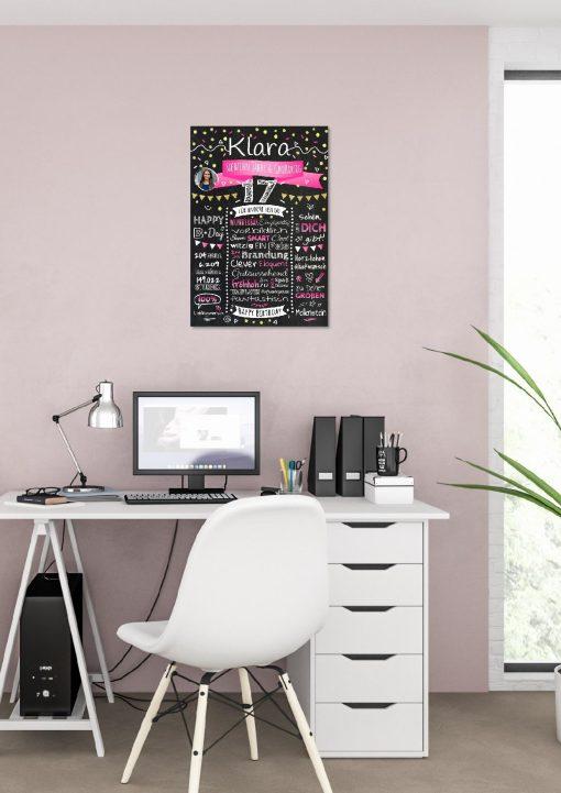 Meilensteintafel Chalkboard Geschenk 17. Geburtstag Personalisiert Geburtstagstafel Klassik Teenager Mädchen Junge02