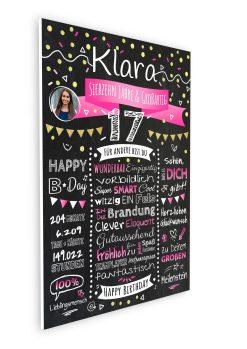 Meilensteintafel Chalkboard Geschenk 17. Geburtstag Personalisiert Geburtstagstafel Klassik Teenager Mädchen Junge07