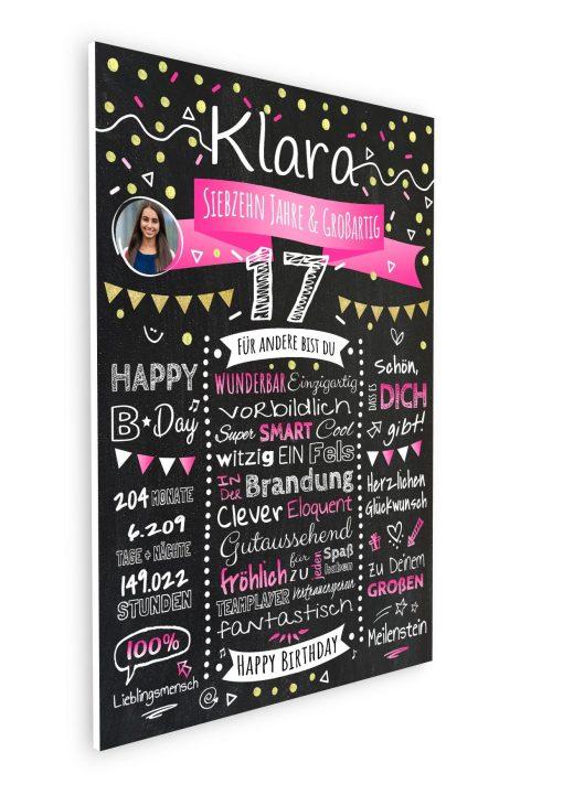 Meilensteintafel Chalkboard Geschenk 17. Geburtstag Personalisiert Geburtstagstafel Klassik Teenager Mädchen Junge07
