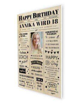 Meilensteintafel Chalkboard Geschenk 18. Geburtstag Zeitung Geburtstagsposter Jahrgangsposter Personalisiert Frau Mann Happy Birthday06
