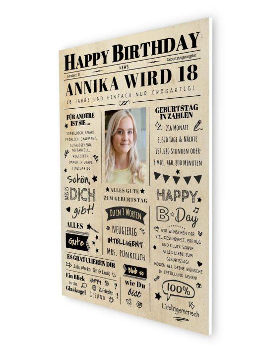 Meilensteintafel Chalkboard Geschenk 18. Geburtstag Zeitung Geburtstagsposter Jahrgangsposter Personalisiert Frau Mann Happy Birthday06