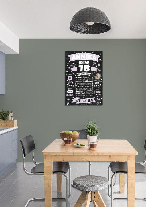 Meilensteintafel Chalkboard Geschenk 18. Geburtstag Personalisiert Geburtstagsposter Frau Mann Retro Classic02