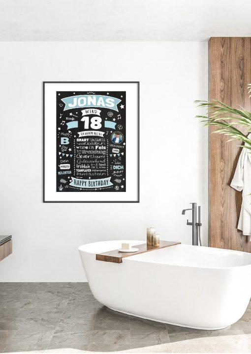 Meilensteintafel Chalkboard Geschenk 18. Geburtstag Personalisiert Geburtstagsposter Frau Mann Retro Classic05