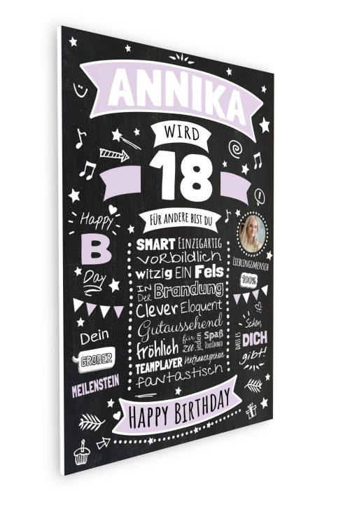 Meilensteintafel Chalkboard Geschenk 18. Geburtstag Personalisiert Geburtstagsposter Frau Mann Retro Classic08