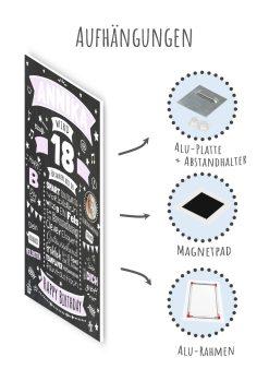 Meilensteintafel Chalkboard Geschenk 18. Geburtstag Personalisiert Geburtstagsposter Frau Mann Retro Classic10