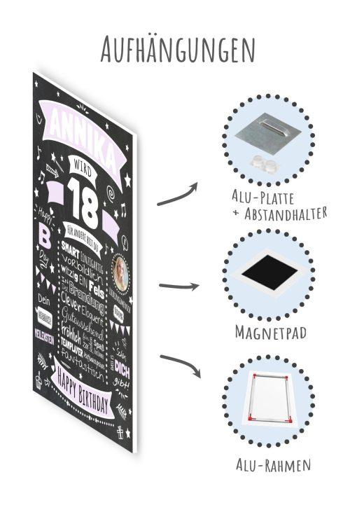 Meilensteintafel Chalkboard Geschenk 18. Geburtstag Personalisiert Geburtstagsposter Frau Mann Retro Classic10