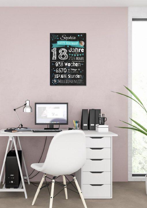 Meilensteintafel Chalkboard Geschenk 18. Geburtstag Personalisiert Junge Mädchen Geburtstagstafel Zahlenspaß (1)