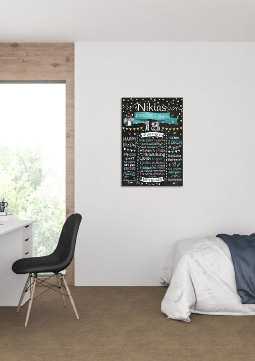 Meilensteintafel Chalkboard Geschenk 18. Geburtstag Personalisiert Volljährigkeit Geburtstagstafel Klassik Mann Frau03