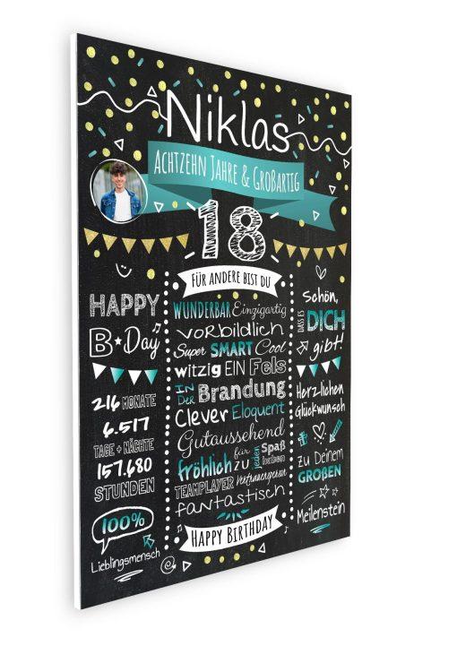 Meilensteintafel Chalkboard Geschenk 18. Geburtstag Personalisiert Volljährigkeit Geburtstagstafel Klassik Mann Frau07