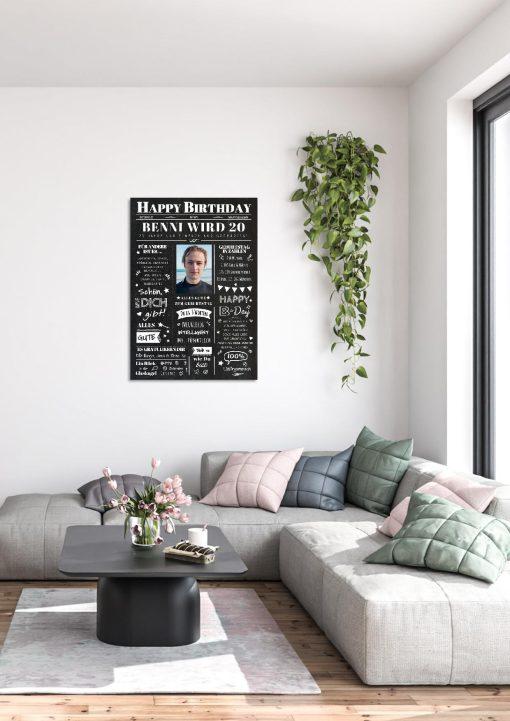 Meilensteintafel Chalkboard Geschenk 20. Geburtstag Zeitung Geburtstagsposter Jahrgangsposter Personalisiert Frau Mann Happy Birthday (1)