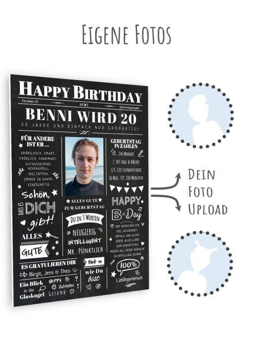 Meilensteintafel Chalkboard Geschenk 20. Geburtstag Zeitung Geburtstagsposter Jahrgangsposter Personalisiert Frau Mann Happy Birthday (11)