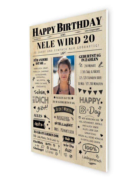 Meilensteintafel Chalkboard Geschenk 20. Geburtstag Zeitung Geburtstagsposter Jahrgangsposter Personalisiert Frau Mann Happy Birthday (7)