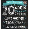 Meilensteintafel Chalkboard Geschenk 20. Geburtstag Personalisiert Frau Mann Geburtstagstafel Zahlenspaß Chalk
