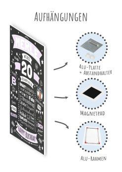 Meilensteintafel Chalkboard Geschenk 20. Geburtstag Personalisiert Geburtstagsposter Frau Mann Retro Classic (1)10