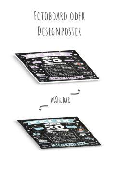 Meilensteintafel Chalkboard Geschenk 20. Geburtstag Personalisiert Geburtstagsposter Frau Mann Retro Classic (1)13