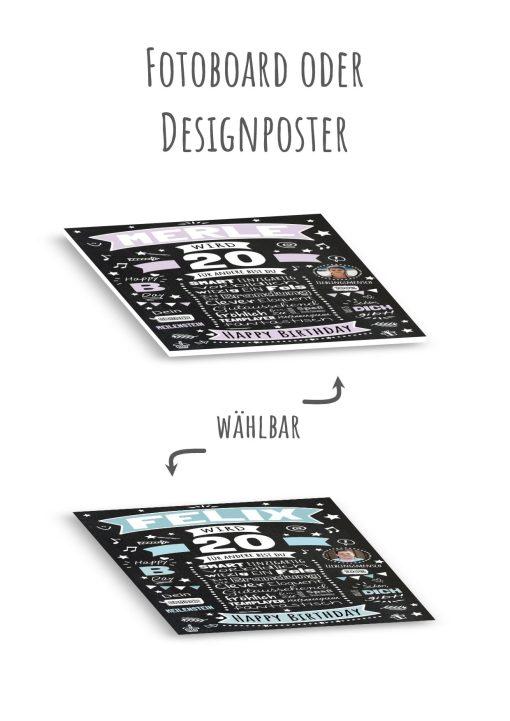 Meilensteintafel Chalkboard Geschenk 20. Geburtstag Personalisiert Geburtstagsposter Frau Mann Retro Classic (1)13