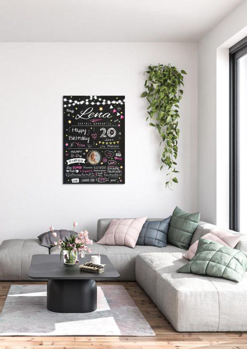 Meilensteintafel Chalkboard Geschenk 20. Geburtstag Personalisiert Geburtstagstafel Frau Mann Chalk O Classic (1)
