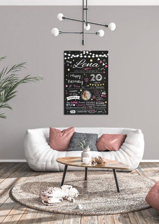 Meilensteintafel Chalkboard Geschenk 20. Geburtstag Personalisiert Geburtstagstafel Frau Mann Chalk O Classic (4)