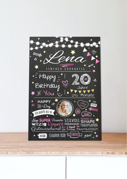 Meilensteintafel Chalkboard Geschenk 20. Geburtstag Personalisiert Geburtstagstafel Frau Mann Chalk O Classic (6)