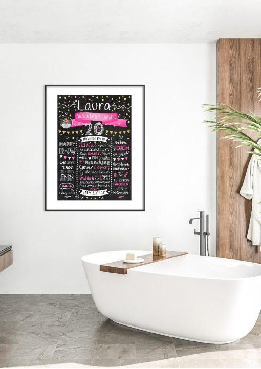Meilensteintafel Chalkboard Geschenk 20. Geburtstag Personalisiert Geburtstagstafel Klassik Mann Frau05