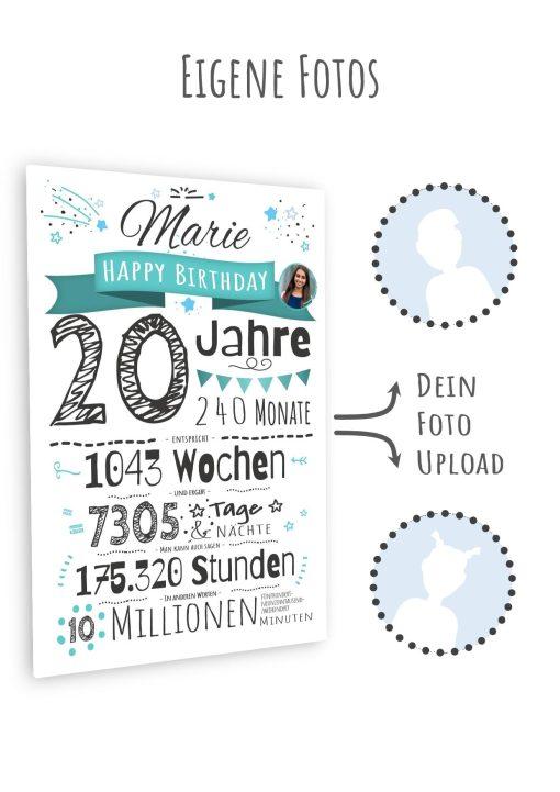 Meilensteintafel Chalkboard Geschenk 20. Geburtstag Personalisiert Mann Frau Geburtstagstafel Zahlenspaß11