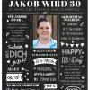 Meilensteintafel Chalkboard Geschenk 30. Geburtstag Zeitung Geburtstagsposter Jahrgangsposter Personalisiert Frau Mann Happy Birthday 1