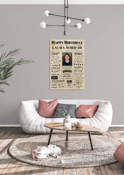 Meilensteintafel Chalkboard Geschenk 30. Geburtstag Zeitung Geburtstagsposter Jahrgangsposter Personalisiert Frau Mann Happy Birthday (4)
