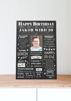 Meilensteintafel Chalkboard Geschenk 30. Geburtstag Zeitung Geburtstagsposter Jahrgangsposter Personalisiert Frau Mann Happy Birthday (6)