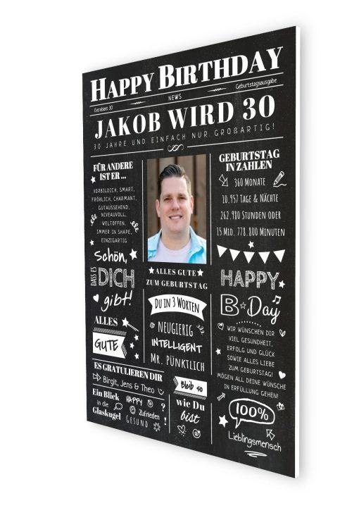Meilensteintafel Chalkboard Geschenk 30. Geburtstag Zeitung Geburtstagsposter Jahrgangsposter Personalisiert Frau Mann Happy Birthday (7)
