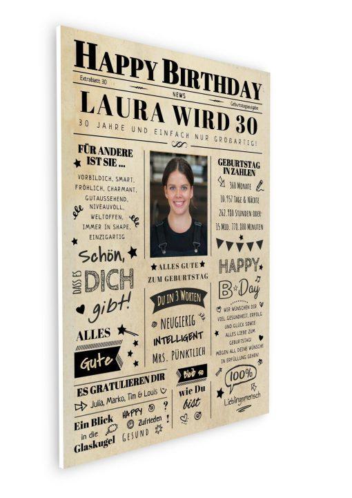 Meilensteintafel Chalkboard Geschenk 30. Geburtstag Zeitung Geburtstagsposter Jahrgangsposter Personalisiert Frau Mann Happy Birthday (8)