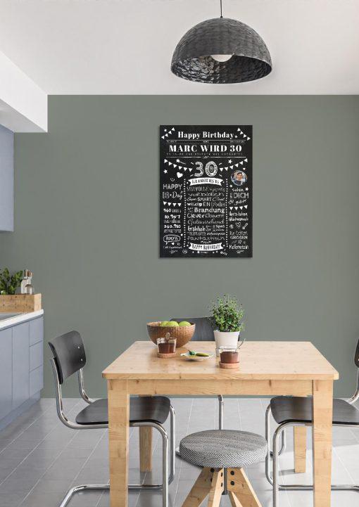 Meilensteintafel Chalkboard Geschenk 30. Geburtstag Zeitung Personalisiert Geburtstagstafel Mann Frau Klassik02