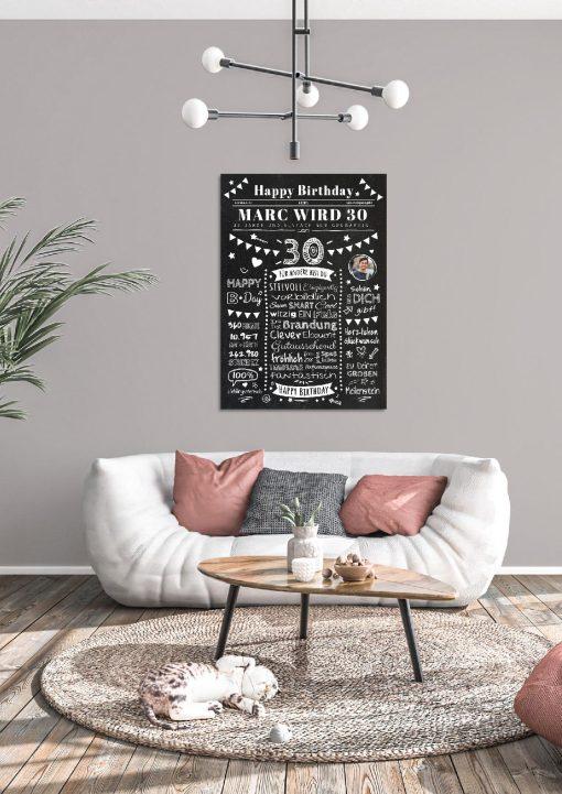 Meilensteintafel Chalkboard Geschenk 30. Geburtstag Zeitung Personalisiert Geburtstagstafel Mann Frau Klassik04