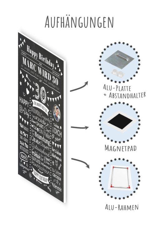 Meilensteintafel Chalkboard Geschenk 30. Geburtstag Zeitung Personalisiert Geburtstagstafel Mann Frau Klassik10