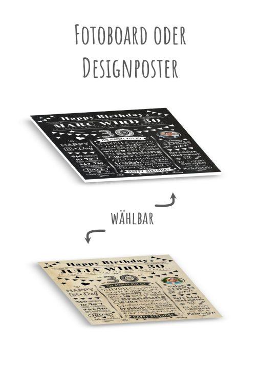 Meilensteintafel Chalkboard Geschenk 30. Geburtstag Zeitung Personalisiert Geburtstagstafel Mann Frau Klassik13