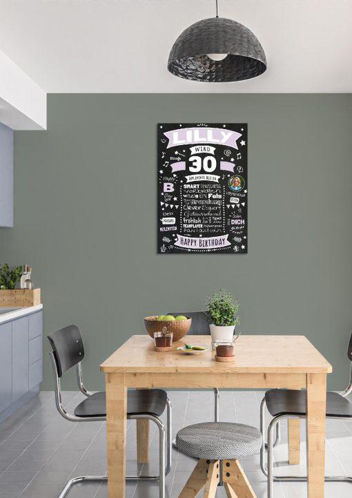 Meilensteintafel Chalkboard Geschenk 30. Geburtstag Personalisiert Geburtstagsposter Frau Mann Retro Classic02