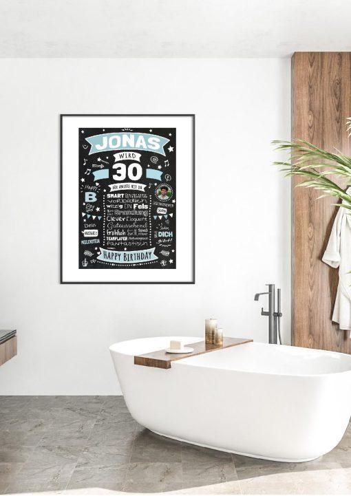 Meilensteintafel Chalkboard Geschenk 30. Geburtstag Personalisiert Geburtstagsposter Frau Mann Retro Classic05