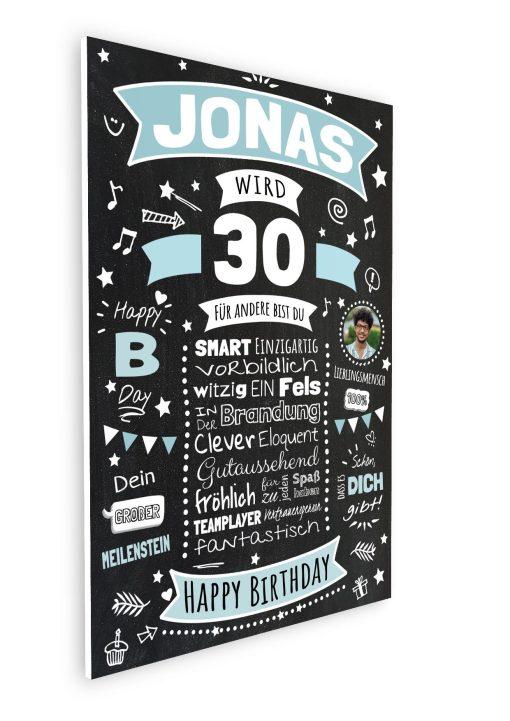 Meilensteintafel Chalkboard Geschenk 30. Geburtstag Personalisiert Geburtstagsposter Frau Mann Retro Classic08
