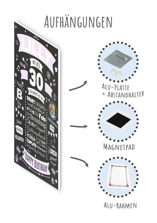 Meilensteintafel Chalkboard Geschenk 30. Geburtstag Personalisiert Geburtstagsposter Frau Mann Retro Classic10