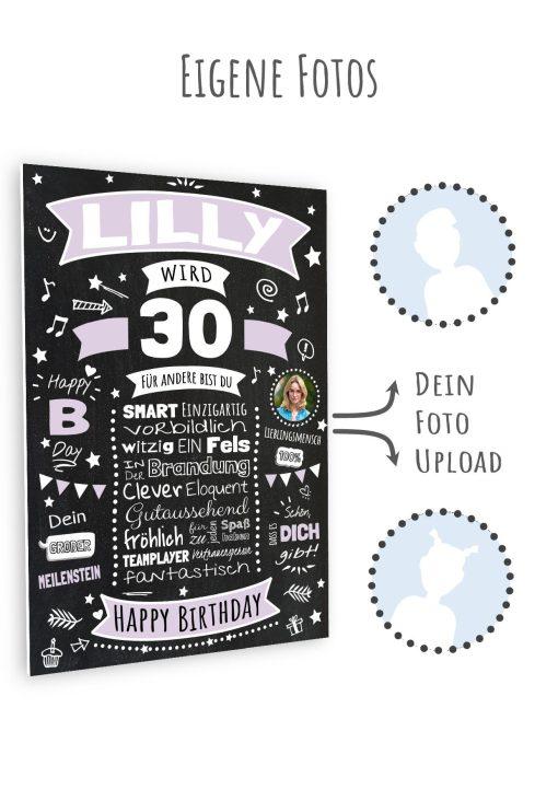 Meilensteintafel Chalkboard Geschenk 30. Geburtstag Personalisiert Geburtstagsposter Frau Mann Retro Classic11