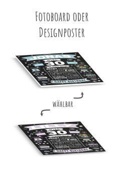 Meilensteintafel Chalkboard Geschenk 30. Geburtstag Personalisiert Geburtstagsposter Frau Mann Retro Classic13