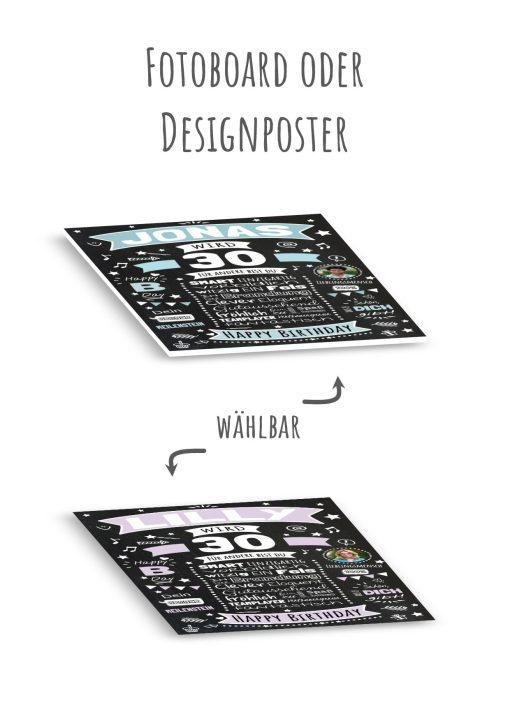 Meilensteintafel Chalkboard Geschenk 30. Geburtstag Personalisiert Geburtstagsposter Frau Mann Retro Classic13