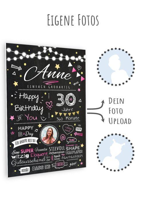 Meilensteintafel Chalkboard Geschenk 30. Geburtstag Personalisiert Geburtstagstafel Frau Mann Chalk O Classic (11)